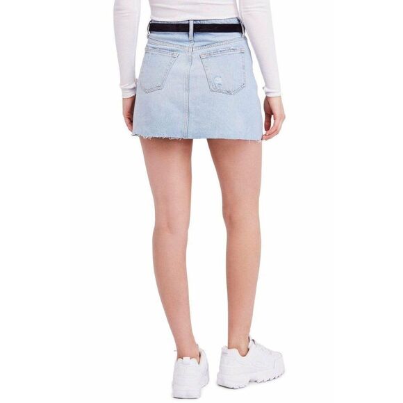 Free People NWOT Light Blue Denim Mini Skirt 4/27 - Picture 5 of 8